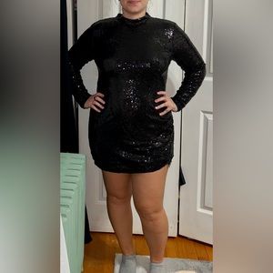 BRAND NEW BLACK SEQUIN BOOHOO DRESS